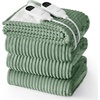 image:imageBedsure Ribbed Electric Blanket Full Coconut White Heated Blanket Preheat  Fast Heating 6 Heat amp 6 Timer Up to 10H Settings 8 Hours AutoOff ETL amp FCC Flannel Sherpa Gifts for Grandma 72x8405  Green
