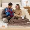 image:imageBedsure Ribbed Electric Blanket Full Coconut White Heated Blanket Preheat  Fast Heating 6 Heat amp 6 Timer Up to 10H Settings 8 Hours AutoOff ETL amp FCC Flannel Sherpa Gifts for Grandma 72x8406  Brown