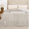 image:imageBedsure Ribbed Electric Blanket Full Coconut White Heated Blanket Preheat  Fast Heating 6 Heat amp 6 Timer Up to 10H Settings 8 Hours AutoOff ETL amp FCC Flannel Sherpa Gifts for Grandma 72x8402  Cream