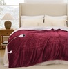 image:imageBedsure Ribbed Electric Blanket Full Coconut White Heated Blanket Preheat  Fast Heating 6 Heat amp 6 Timer Up to 10H Settings 8 Hours AutoOff ETL amp FCC Flannel Sherpa Gifts for Grandma 72x8408  Burgundy