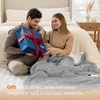 image:imageBedsure Ribbed Electric Blanket Full Coconut White Heated Blanket Preheat  Fast Heating 6 Heat amp 6 Timer Up to 10H Settings 8 Hours AutoOff ETL amp FCC Flannel Sherpa Gifts for Grandma 72x8402  Harbor Mist