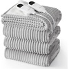 image:imageBedsure Ribbed Electric Blanket Full Coconut White Heated Blanket Preheat  Fast Heating 6 Heat amp 6 Timer Up to 10H Settings 8 Hours AutoOff ETL amp FCC Flannel Sherpa Gifts for Grandma 72x8404  Harbor Mist