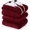 image:imageBedsure Ribbed Electric Blanket Full Coconut White Heated Blanket Preheat  Fast Heating 6 Heat amp 6 Timer Up to 10H Settings 8 Hours AutoOff ETL amp FCC Flannel Sherpa Gifts for Grandma 72x8405  Burgundy