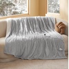 image:imageBedsure Ribbed Electric Blanket Full Coconut White Heated Blanket Preheat  Fast Heating 6 Heat amp 6 Timer Up to 10H Settings 8 Hours AutoOff ETL amp FCC Flannel Sherpa Gifts for Grandma 72x8402  Harbor Mist