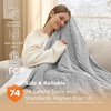 image:imageBedsure Ribbed Electric Blanket Full Coconut White Heated Blanket Preheat  Fast Heating 6 Heat amp 6 Timer Up to 10H Settings 8 Hours AutoOff ETL amp FCC Flannel Sherpa Gifts for Grandma 72x8402  Harbor Mist