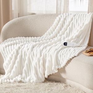 image:imageBedsure Electric Blanket King Size  Thick Striped Flannel Electric Blanket with Dual Control Heating with 6 Heat Settings amp 6 Time Settings 8 hrs Timer Auto Shut Off 90x100 White01  White
