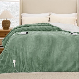 image:imageBedsure Ribbed Electric Blanket Full Coconut White Heated Blanket Preheat  Fast Heating 6 Heat amp 6 Timer Up to 10H Settings 8 Hours AutoOff ETL amp FCC Flannel Sherpa Gifts for Grandma 72x8405  Green