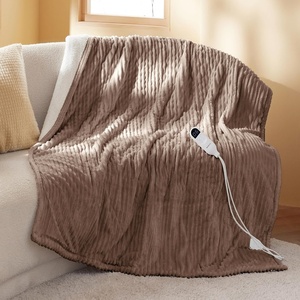 image:imageBedsure Ribbed Electric Blanket Full Coconut White Heated Blanket Preheat  Fast Heating 6 Heat amp 6 Timer Up to 10H Settings 8 Hours AutoOff ETL amp FCC Flannel Sherpa Gifts for Grandma 72x8406  Brown