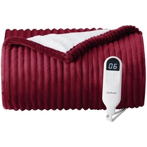 image:imageBedsure Ribbed Electric Blanket Full Coconut White Heated Blanket Preheat  Fast Heating 6 Heat amp 6 Timer Up to 10H Settings 8 Hours AutoOff ETL amp FCC Flannel Sherpa Gifts for Grandma 72x8405  Burgundy