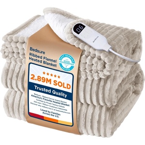image:imageBedsure Ribbed Electric Blanket Full Coconut White Heated Blanket Preheat  Fast Heating 6 Heat amp 6 Timer Up to 10H Settings 8 Hours AutoOff ETL amp FCC Flannel Sherpa Gifts for Grandma 72x8403  Cream