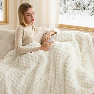 image:imageBedsure Ribbed Electric Blanket Full Coconut White Heated Blanket Preheat  Fast Heating 6 Heat amp 6 Timer Up to 10H Settings 8 Hours AutoOff ETL amp FCC Flannel Sherpa Gifts for Grandma 72x8413  Coconut White