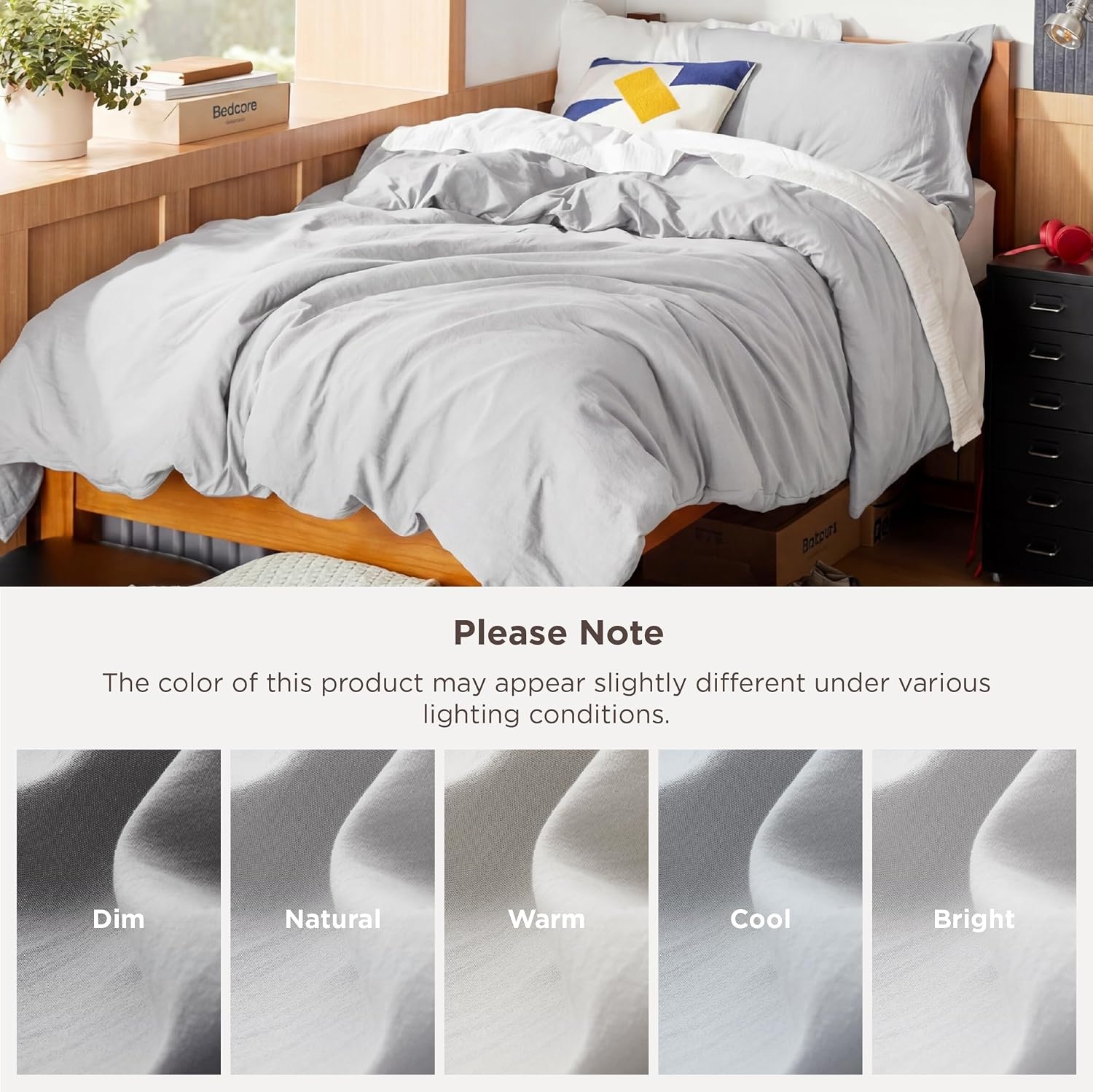 image:imageBedsure Tan Gingham Ruffle Duvet Cover SetVintage Farmhouse Bedding Queen  Cottagecore Aesthetic Ruffle Edges Soft Lightweight Hidden Zipper Inner Ties 90x90 Comforter Cover 2 Pillow Shams04  Light Grey No Comforter