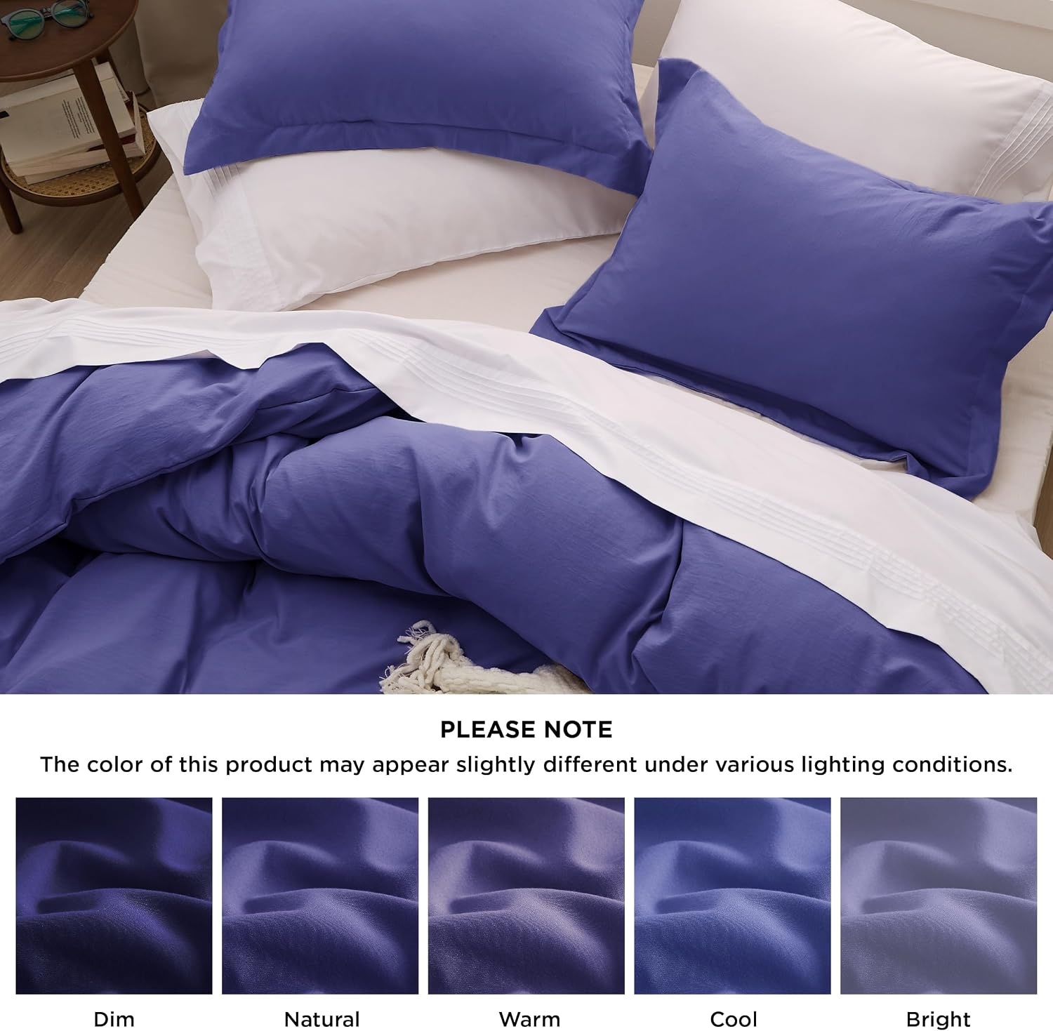 image:imageBedsure Tan Gingham Ruffle Duvet Cover SetVintage Farmhouse Bedding Queen  Cottagecore Aesthetic Ruffle Edges Soft Lightweight Hidden Zipper Inner Ties 90x90 Comforter Cover 2 Pillow Shams01  Skipper Blue No Comforter
