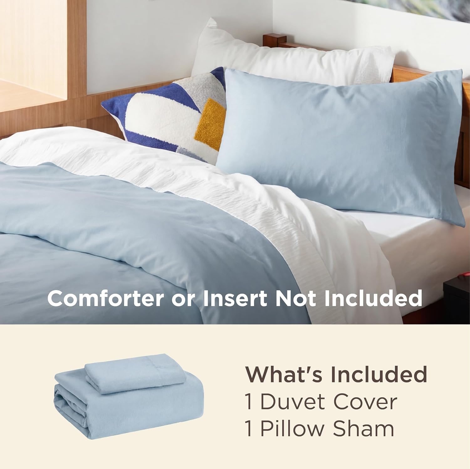 image:imageBedsure Tan Gingham Ruffle Duvet Cover SetVintage Farmhouse Bedding Queen  Cottagecore Aesthetic Ruffle Edges Soft Lightweight Hidden Zipper Inner Ties 90x90 Comforter Cover 2 Pillow Shams05  Celestial Blue No Comforter