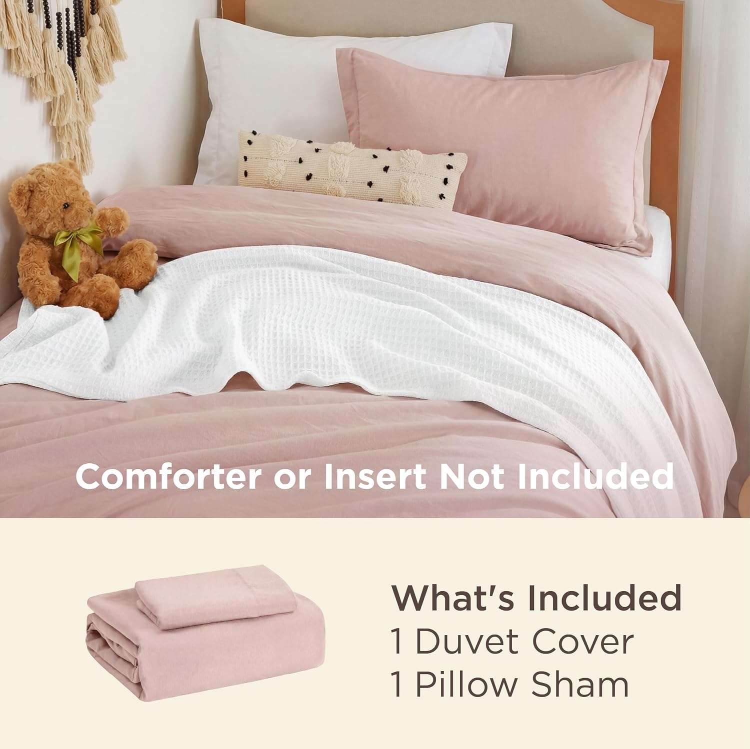 image:imageBedsure Tan Gingham Ruffle Duvet Cover SetVintage Farmhouse Bedding Queen  Cottagecore Aesthetic Ruffle Edges Soft Lightweight Hidden Zipper Inner Ties 90x90 Comforter Cover 2 Pillow Shams01  Rose Pink No Comforter