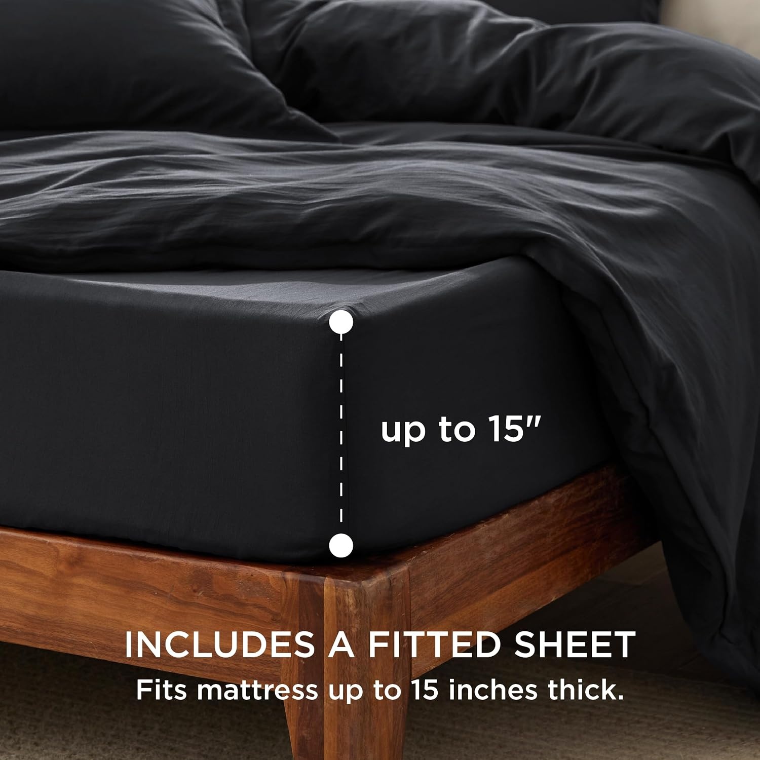 image:imageBedsure Tan Gingham Ruffle Duvet Cover SetVintage Farmhouse Bedding Queen  Cottagecore Aesthetic Ruffle Edges Soft Lightweight Hidden Zipper Inner Ties 90x90 Comforter Cover 2 Pillow Shams04  Black No Comforter