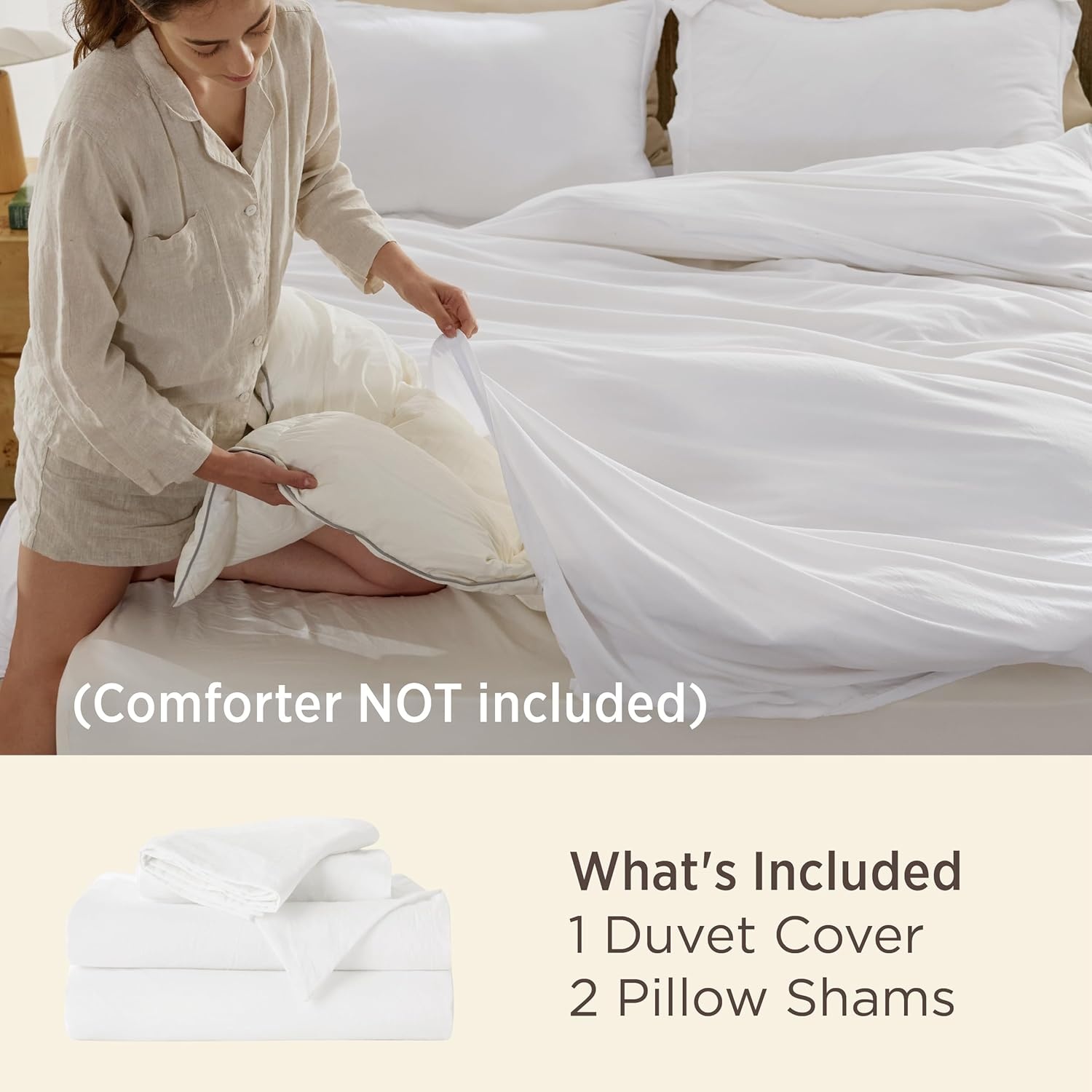 image:imageBedsure Tan Gingham Ruffle Duvet Cover SetVintage Farmhouse Bedding Queen  Cottagecore Aesthetic Ruffle Edges Soft Lightweight Hidden Zipper Inner Ties 90x90 Comforter Cover 2 Pillow Shams00  White No Comforter
