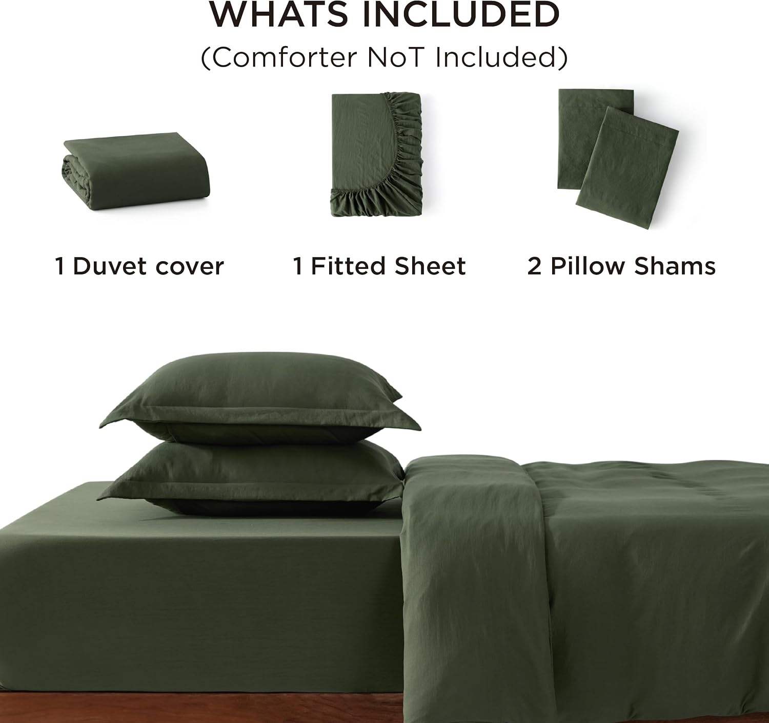 image:imageBedsure Tan Gingham Ruffle Duvet Cover SetVintage Farmhouse Bedding Queen  Cottagecore Aesthetic Ruffle Edges Soft Lightweight Hidden Zipper Inner Ties 90x90 Comforter Cover 2 Pillow Shams03  Olive Green No Comforter