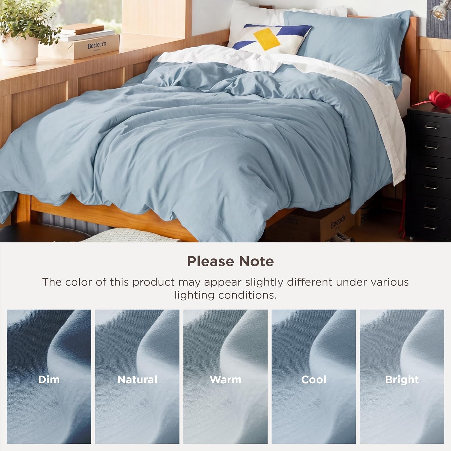 image:imageBedsure Tan Gingham Ruffle Duvet Cover SetVintage Farmhouse Bedding Queen  Cottagecore Aesthetic Ruffle Edges Soft Lightweight Hidden Zipper Inner Ties 90x90 Comforter Cover 2 Pillow Shams05  Celestial Blue No Comforter