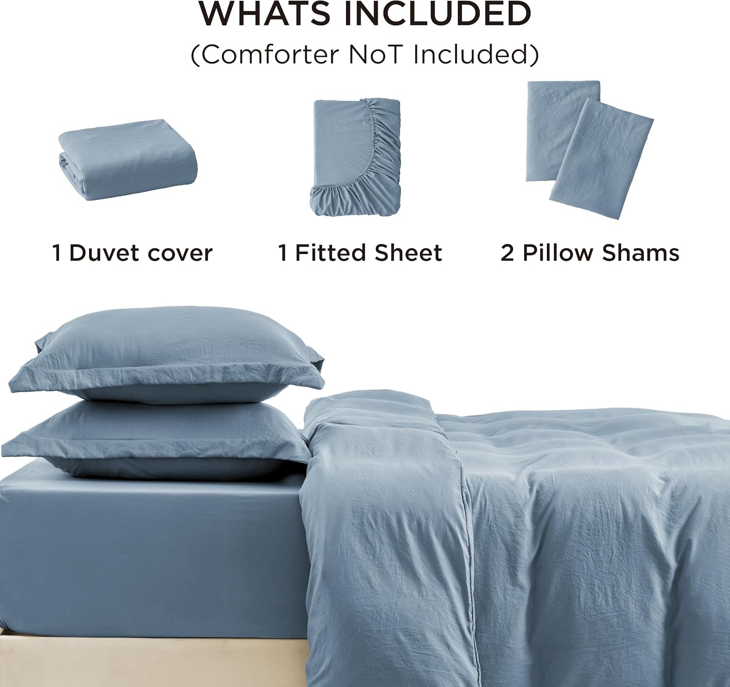 image:imageBedsure Tan Gingham Ruffle Duvet Cover SetVintage Farmhouse Bedding Queen  Cottagecore Aesthetic Ruffle Edges Soft Lightweight Hidden Zipper Inner Ties 90x90 Comforter Cover 2 Pillow Shams05  Mineral Blue No Comforter