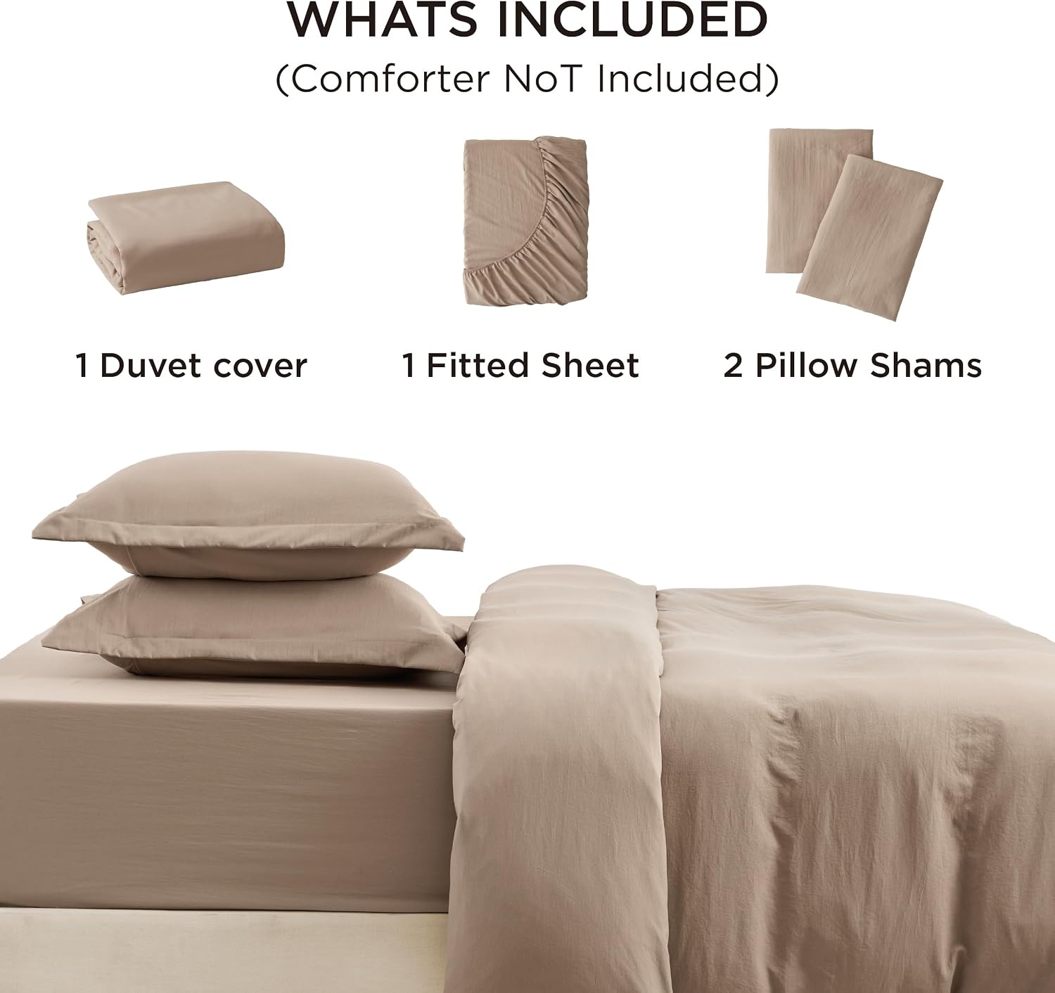 image:imageBedsure Tan Gingham Ruffle Duvet Cover SetVintage Farmhouse Bedding Queen  Cottagecore Aesthetic Ruffle Edges Soft Lightweight Hidden Zipper Inner Ties 90x90 Comforter Cover 2 Pillow Shams02  Light Brown No Comforter