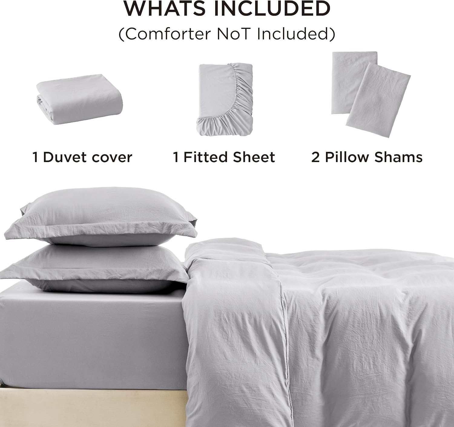 image:imageBedsure Tan Gingham Ruffle Duvet Cover SetVintage Farmhouse Bedding Queen  Cottagecore Aesthetic Ruffle Edges Soft Lightweight Hidden Zipper Inner Ties 90x90 Comforter Cover 2 Pillow Shams04  Light Grey No Comforter
