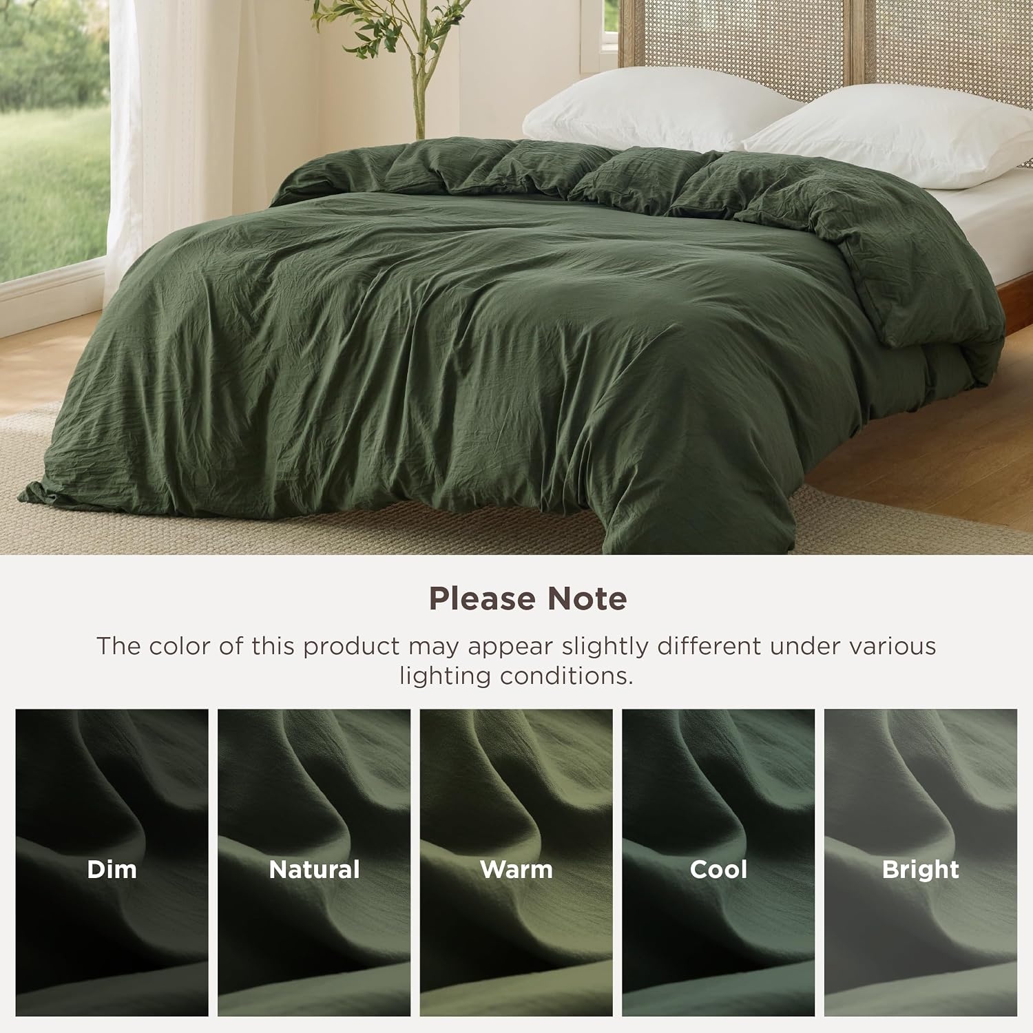 image:imageBedsure Tan Gingham Ruffle Duvet Cover SetVintage Farmhouse Bedding Queen  Cottagecore Aesthetic Ruffle Edges Soft Lightweight Hidden Zipper Inner Ties 90x90 Comforter Cover 2 Pillow Shams03  Olive Green No Comforter