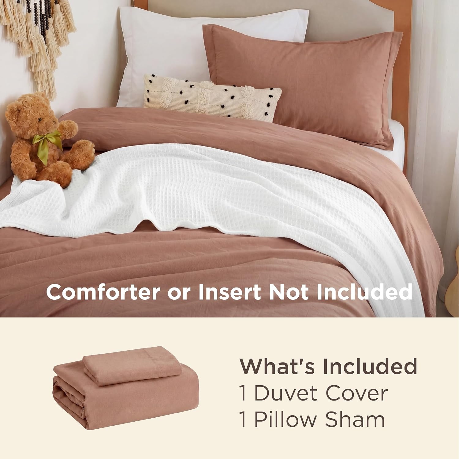 image:imageBedsure Tan Gingham Ruffle Duvet Cover SetVintage Farmhouse Bedding Queen  Cottagecore Aesthetic Ruffle Edges Soft Lightweight Hidden Zipper Inner Ties 90x90 Comforter Cover 2 Pillow Shams02  Mocha Mousse No Comforter