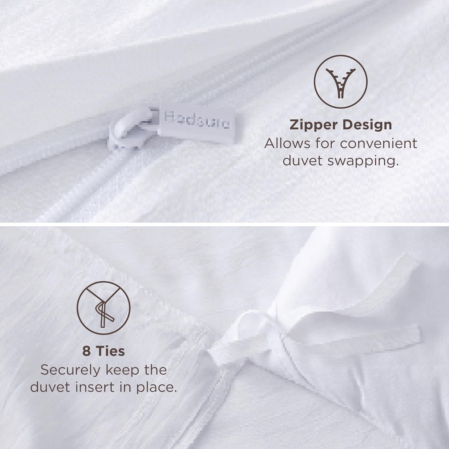 image:imageBedsure Tan Gingham Ruffle Duvet Cover SetVintage Farmhouse Bedding Queen  Cottagecore Aesthetic Ruffle Edges Soft Lightweight Hidden Zipper Inner Ties 90x90 Comforter Cover 2 Pillow Shams02  Bright White No Comforter