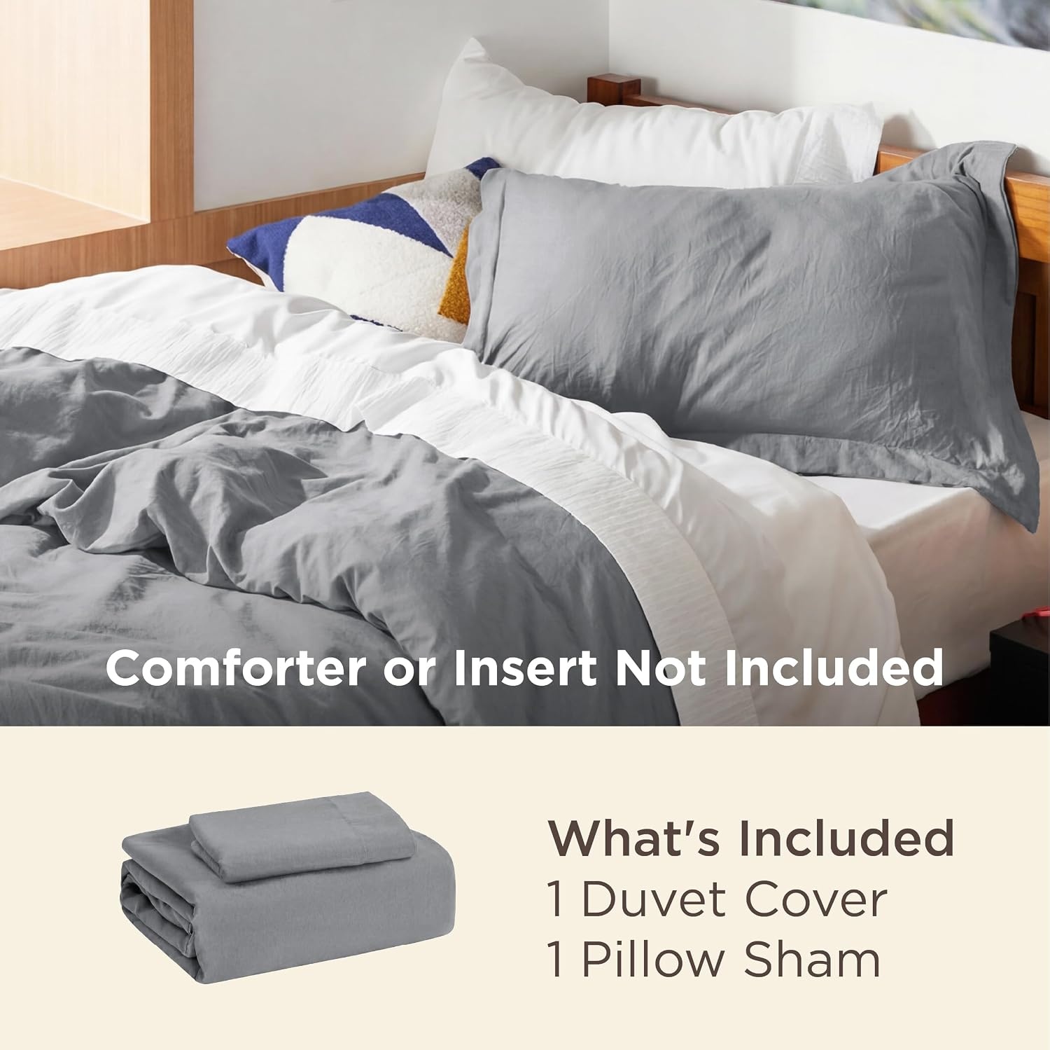 image:imageBedsure Tan Gingham Ruffle Duvet Cover SetVintage Farmhouse Bedding Queen  Cottagecore Aesthetic Ruffle Edges Soft Lightweight Hidden Zipper Inner Ties 90x90 Comforter Cover 2 Pillow Shams04  Grey No Comforter