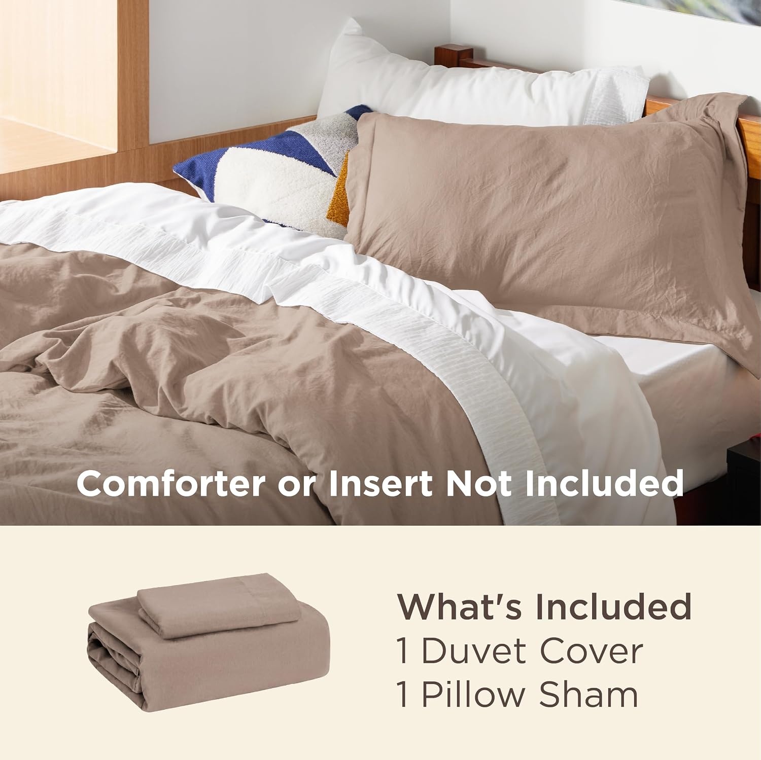 image:imageBedsure Tan Gingham Ruffle Duvet Cover SetVintage Farmhouse Bedding Queen  Cottagecore Aesthetic Ruffle Edges Soft Lightweight Hidden Zipper Inner Ties 90x90 Comforter Cover 2 Pillow Shams02  Khaki No Comforter