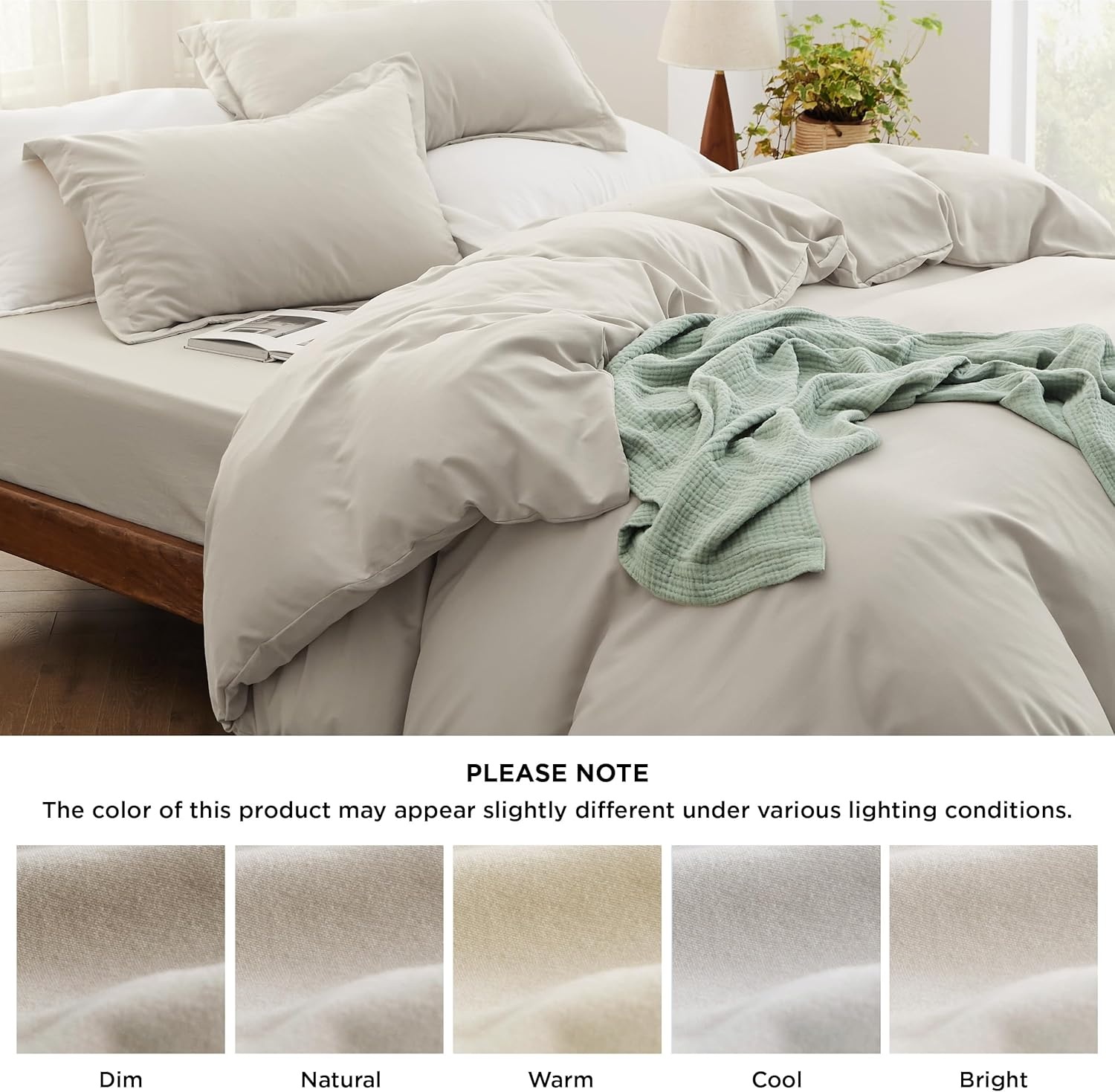 image:imageBedsure Tan Gingham Ruffle Duvet Cover SetVintage Farmhouse Bedding Queen  Cottagecore Aesthetic Ruffle Edges Soft Lightweight Hidden Zipper Inner Ties 90x90 Comforter Cover 2 Pillow Shams02  Linen No Comforter