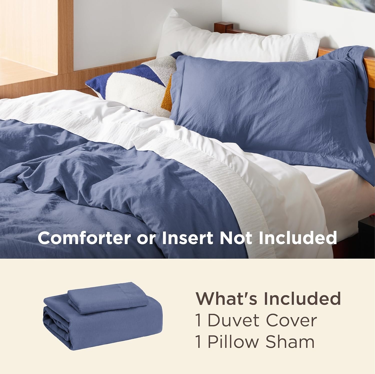 image:imageBedsure Tan Gingham Ruffle Duvet Cover SetVintage Farmhouse Bedding Queen  Cottagecore Aesthetic Ruffle Edges Soft Lightweight Hidden Zipper Inner Ties 90x90 Comforter Cover 2 Pillow Shams05  Slate Blue No Comforter