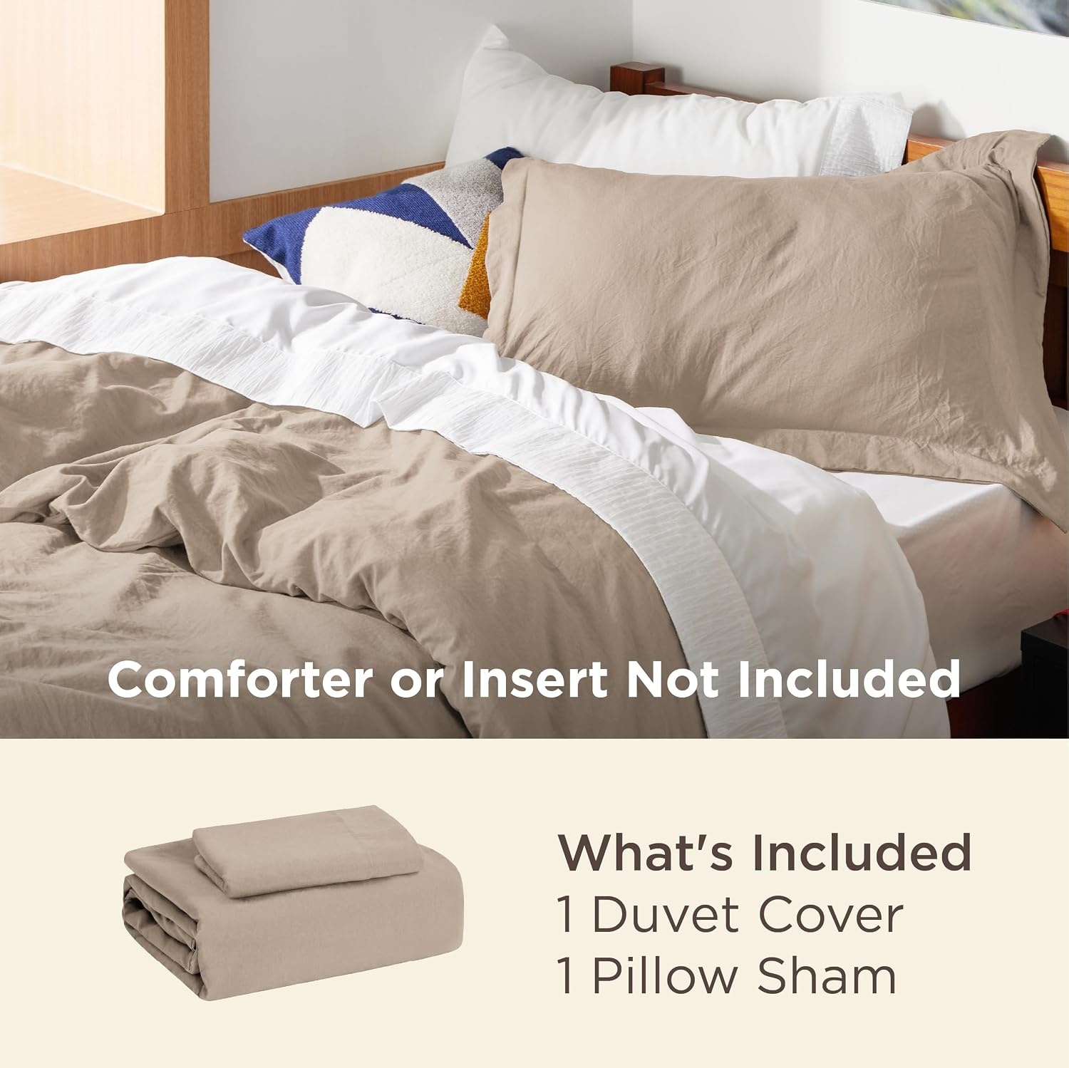 image:imageBedsure Tan Gingham Ruffle Duvet Cover SetVintage Farmhouse Bedding Queen  Cottagecore Aesthetic Ruffle Edges Soft Lightweight Hidden Zipper Inner Ties 90x90 Comforter Cover 2 Pillow Shams02  Light Brown No Comforter