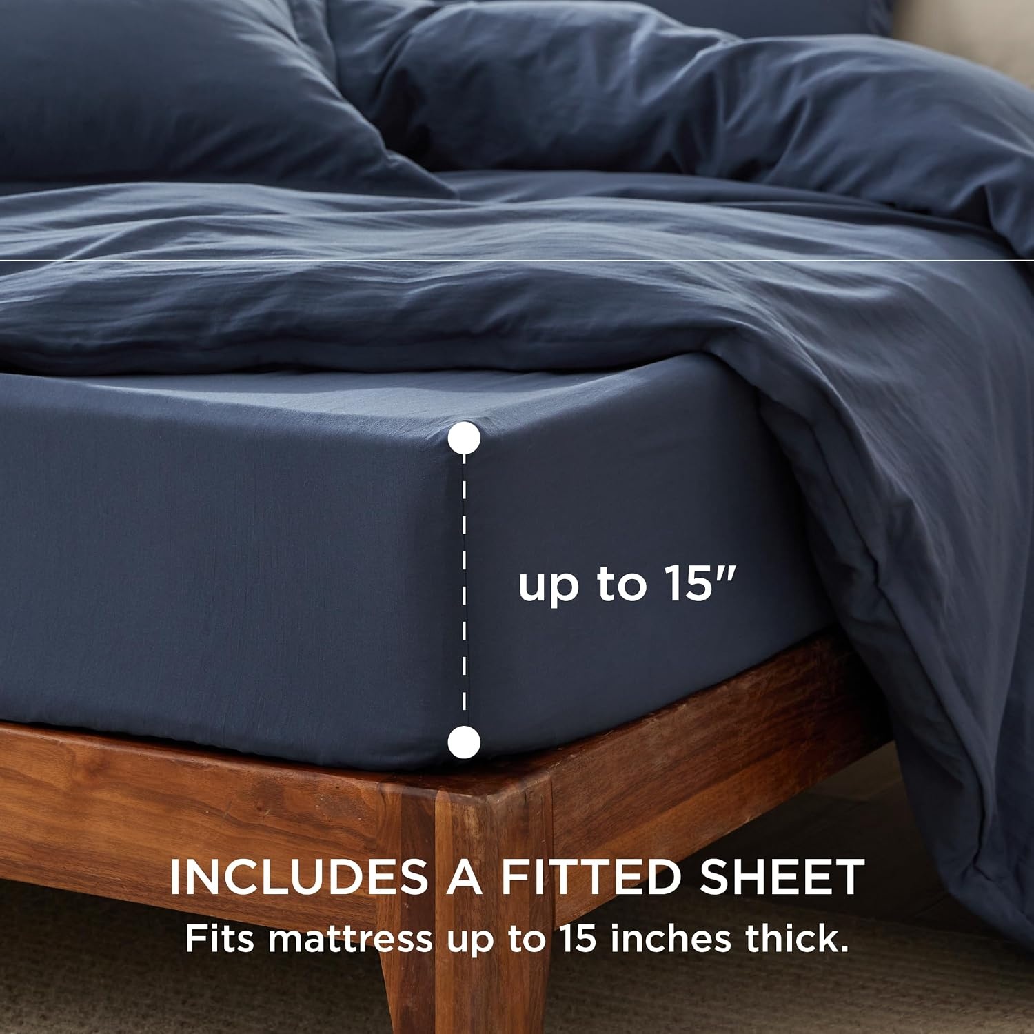 image:imageBedsure Tan Gingham Ruffle Duvet Cover SetVintage Farmhouse Bedding Queen  Cottagecore Aesthetic Ruffle Edges Soft Lightweight Hidden Zipper Inner Ties 90x90 Comforter Cover 2 Pillow Shams01  Navy No Comforter