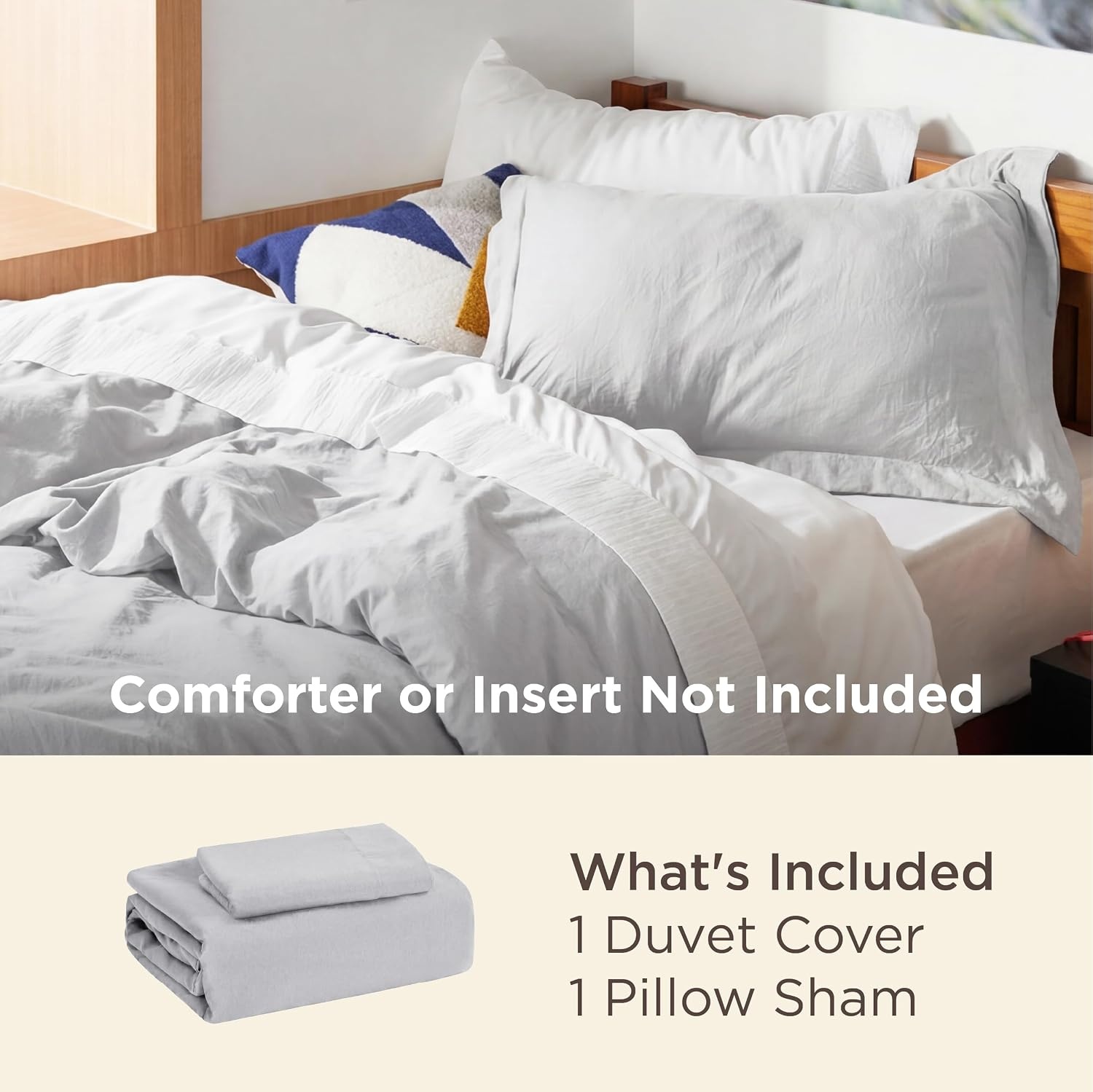 image:imageBedsure Tan Gingham Ruffle Duvet Cover SetVintage Farmhouse Bedding Queen  Cottagecore Aesthetic Ruffle Edges Soft Lightweight Hidden Zipper Inner Ties 90x90 Comforter Cover 2 Pillow Shams04  Light Grey No Comforter