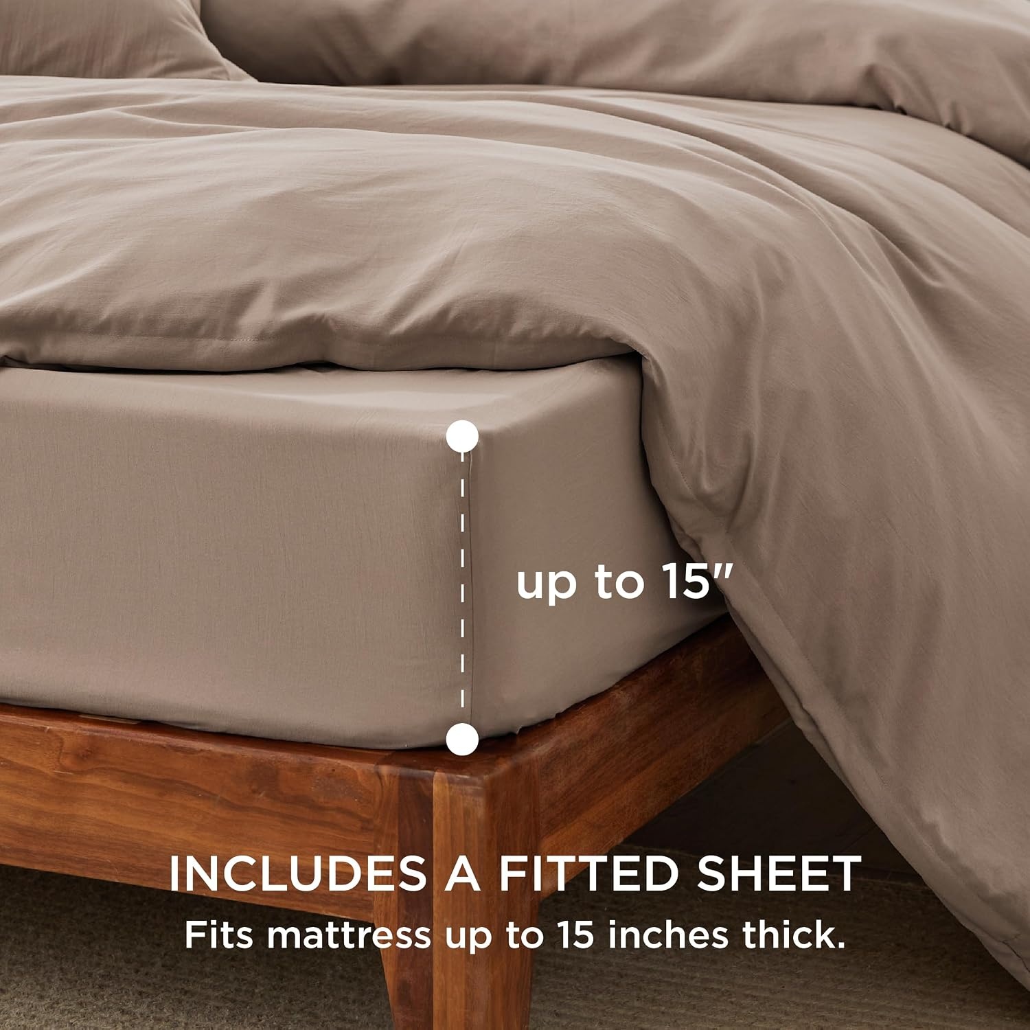 image:imageBedsure Tan Gingham Ruffle Duvet Cover SetVintage Farmhouse Bedding Queen  Cottagecore Aesthetic Ruffle Edges Soft Lightweight Hidden Zipper Inner Ties 90x90 Comforter Cover 2 Pillow Shams02  Khaki No Comforter