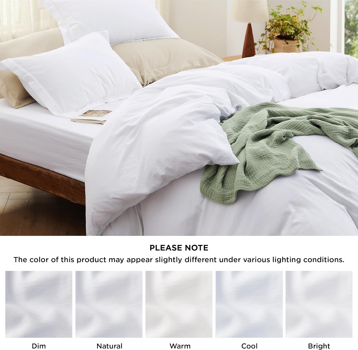 image:imageBedsure Tan Gingham Ruffle Duvet Cover SetVintage Farmhouse Bedding Queen  Cottagecore Aesthetic Ruffle Edges Soft Lightweight Hidden Zipper Inner Ties 90x90 Comforter Cover 2 Pillow Shams02  Bright White No Comforter