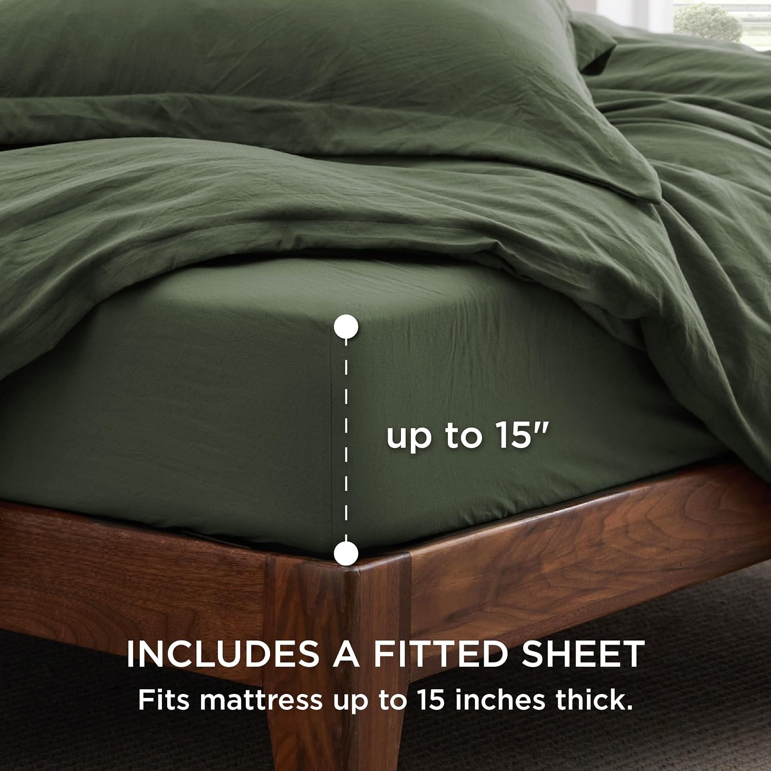 image:imageBedsure Tan Gingham Ruffle Duvet Cover SetVintage Farmhouse Bedding Queen  Cottagecore Aesthetic Ruffle Edges Soft Lightweight Hidden Zipper Inner Ties 90x90 Comforter Cover 2 Pillow Shams03  Olive Green No Comforter