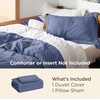 image:imageBedsure Gingham Ruffle Duvet Cover Set Queen Vintage Farmhouse Bed Pink  Plaid Ruffle Edges Soft Lightweight Hidden Zipper Inner Ties 90x90 Comforter Cover 2 Pillow Shams Machine Washable05  Slate Blue No Comforter