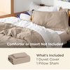image:imageBedsure Gingham Ruffle Duvet Cover Set Queen Vintage Farmhouse Bed Pink  Plaid Ruffle Edges Soft Lightweight Hidden Zipper Inner Ties 90x90 Comforter Cover 2 Pillow Shams Machine Washable02  Light Brown No Comforter