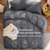 image:imageBedsure Gingham Ruffle Duvet Cover Set Queen Vintage Farmhouse Bed Pink  Plaid Ruffle Edges Soft Lightweight Hidden Zipper Inner Ties 90x90 Comforter Cover 2 Pillow Shams Machine Washable01  Dark Grey No Comforter