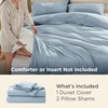 image:imageBedsure Gingham Ruffle Duvet Cover Set Queen Vintage Farmhouse Bed Pink  Plaid Ruffle Edges Soft Lightweight Hidden Zipper Inner Ties 90x90 Comforter Cover 2 Pillow Shams Machine Washable05  Celestial Blue No Comforter
