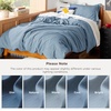 image:imageBedsure Gingham Ruffle Duvet Cover Set Queen Vintage Farmhouse Bed Pink  Plaid Ruffle Edges Soft Lightweight Hidden Zipper Inner Ties 90x90 Comforter Cover 2 Pillow Shams Machine Washable05  Dusty Blue No Comforter