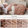 image:imageBedsure Gingham Ruffle Duvet Cover Set Queen Vintage Farmhouse Bed Pink  Plaid Ruffle Edges Soft Lightweight Hidden Zipper Inner Ties 90x90 Comforter Cover 2 Pillow Shams Machine Washable02  Mocha Mousse No Comforter