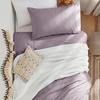 image:imageBedsure Gingham Ruffle Duvet Cover Set Queen Vintage Farmhouse Bed Pink  Plaid Ruffle Edges Soft Lightweight Hidden Zipper Inner Ties 90x90 Comforter Cover 2 Pillow Shams Machine Washable06  Lilac Purple No Comforter