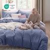image:imageBedsure Gingham Ruffle Duvet Cover Set Queen Vintage Farmhouse Bed Pink  Plaid Ruffle Edges Soft Lightweight Hidden Zipper Inner Ties 90x90 Comforter Cover 2 Pillow Shams Machine Washable05  Slate Blue No Comforter