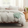 image:imageBedsure Gingham Ruffle Duvet Cover Set Queen Vintage Farmhouse Bed Pink  Plaid Ruffle Edges Soft Lightweight Hidden Zipper Inner Ties 90x90 Comforter Cover 2 Pillow Shams Machine Washable02  Linen No Comforter