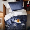 image:imageBedsure Gingham Ruffle Duvet Cover Set Queen Vintage Farmhouse Bed Pink  Plaid Ruffle Edges Soft Lightweight Hidden Zipper Inner Ties 90x90 Comforter Cover 2 Pillow Shams Machine Washable01  Navy No Comforter
