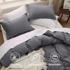 image:imageBedsure Gingham Ruffle Duvet Cover Set Queen Vintage Farmhouse Bed Pink  Plaid Ruffle Edges Soft Lightweight Hidden Zipper Inner Ties 90x90 Comforter Cover 2 Pillow Shams Machine Washable04  Dark Grey No Comforter